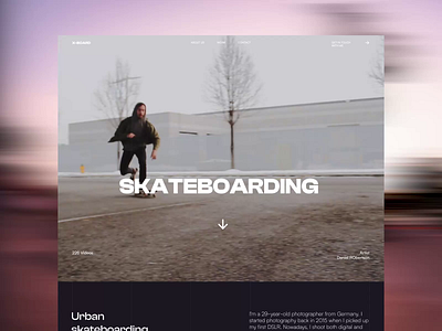 Extreme Board-Tricks Web Page animation design extreme sports graphic design interface landing page minimalistic motion design skateboard skateboarding ui user experience user interface videos web web design web marketing website