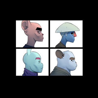 Gorillaz Demon Days but with my characters design illustration