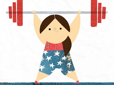 Little Olympians - Weightlifting book illustration character design childrens book drawing graphic design illustration kidlitart olympics painting picture book story