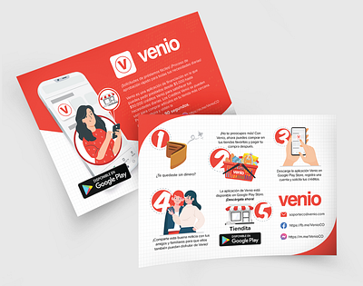 Venio App - Flyer Design flyer design graphic design illustration print design