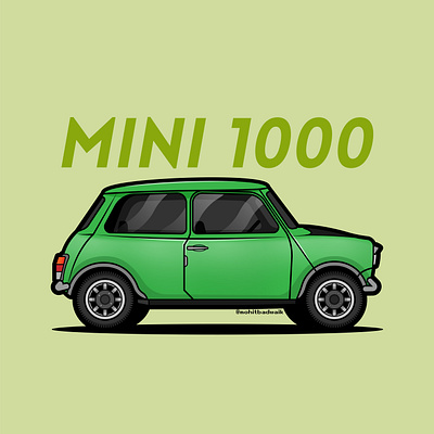 Mini 1000 adobe artist car illustration creative designer digitalart draw entertainment flat vector graphic design illustrator inkscape logo motion graphics photoshop sketch