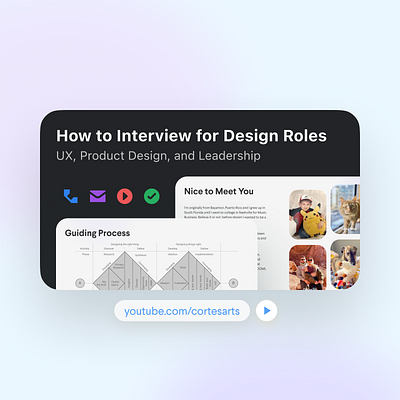 New Video! How to Interview for Design Roles design design job guide how to interview interview job leader leadership new job product design thumbnail tips tricks tutorial ui ux ux design video youtube youtuber