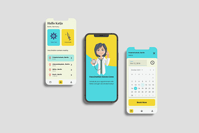 Covid Vaccine Scheduling App appdesign designwork medical ui userexperience userinterfacedesign ux