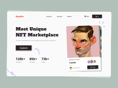 NFT Marketplace Web UI Design art branding design ill landing page minimal modern nft nft web design nft website ui ui ux design ui design uidesign uiux ux vector web website