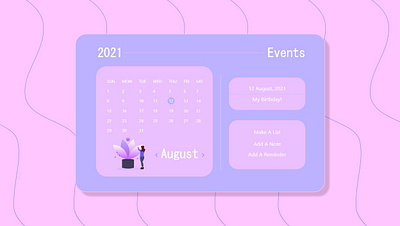 Calendar - Daily UI 038 app appdesign calendar dailyui dailyui038 design graphic design illustration ui uiux ux web webdesign widget