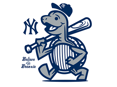 Believe in Bronxie baseball bronx bronxie illustration mascot mlb new york turtle yankees