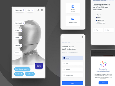 Dermatology app UX UI design app app design dermatologist dermatology health health app medical ai medical app physician skin skin decease ui user interface ux