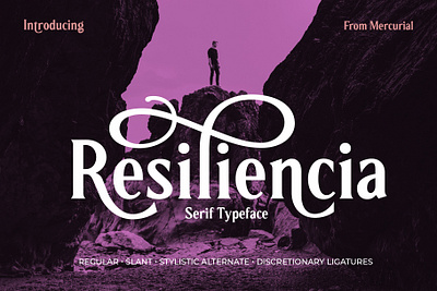 Resiliencia Serif alternates beautiful brandings design display fashion font font design invitation logo logotype posters serif typeface typography wedding