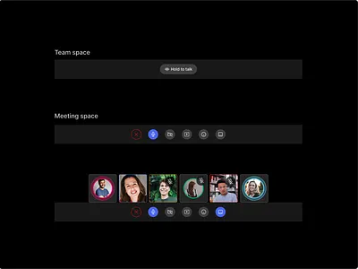 Dock - Riff components core controls dark theme dock product design ui ux video call