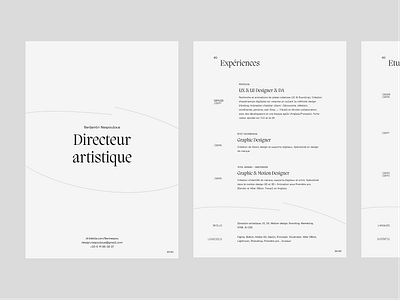 Resume - Curriculum vitae (CV) curriculum template curriculum vitae cv cv template education langage nice font pangram resume resume template simple design skills typography ui work experiences