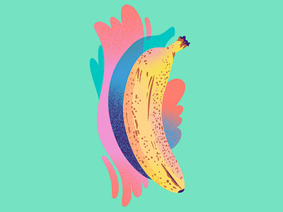 Banana on Mint banana drawing editorial illustration food food illustration foodie fruit fruit illustration illustration jordan kay mint msjordankay splash texture