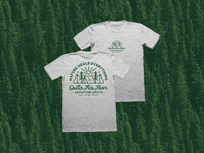 Nature Heals Everything Tee apparel badge branding clothing clothing brand explore heart illustration logo logo design love mental health nature pine tree screen print tshirt typography