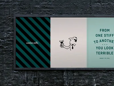 Wurkin Stiffs: Brand Application brand identity branding copywriting design fashion illustration logo retro type typography vector