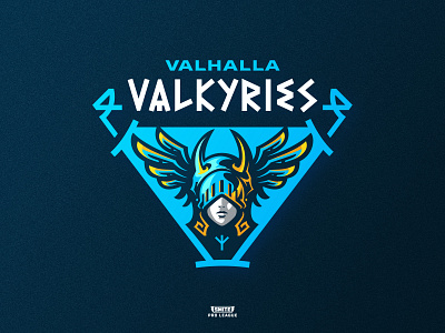 Valhalla Valkyries badge branding dlanid esports icon identity logo logotype mascot nordic simple smite sports valhalla valkyr