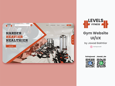 Gym Website Landing Page UI UX adobe branding clean design flat gym illustration interface logo minimalist modern professional template ui ux web design website xd