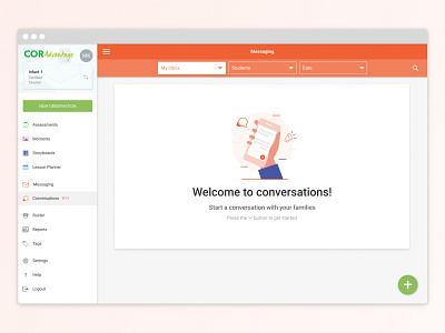 Empty welcome screen for messaging! design graphic design ui ux