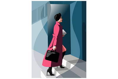 Office girl illustration flat girl illustration vector