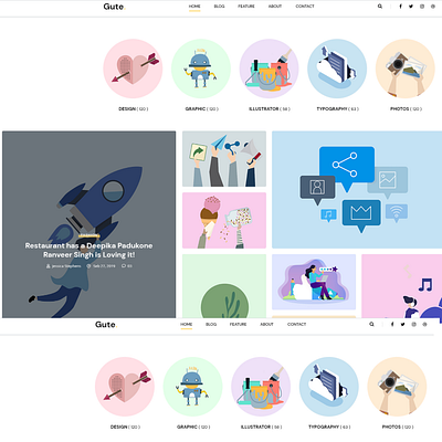 Gute | Minimalist Blog PSD Template video