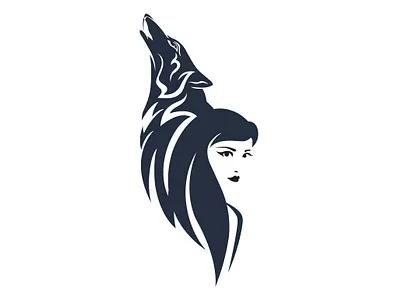 Wolf and Girl Vector Tracing vector vector art vector tracing