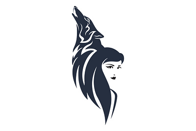 Wolf and Girl Vector Tracing vector vector art vector tracing