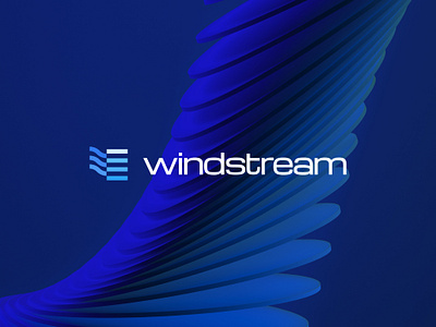 Windstream blue brand identity branding company curved icon investment kharkiv lines logo logo designer mark mascot new york saas services shape stream ukraine wind