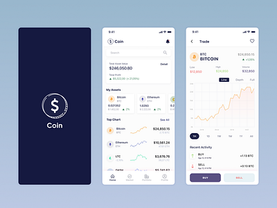 Coin app (Coinbase) app bitcoin clean ui coin coinbase crypto crypto wallet cryptocurrency dribble ethereum mobile design mobileapp ui ux wallet