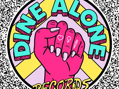 Dine Alone Women's History Month Design branding fist illust illustration logo merch typography vector women history