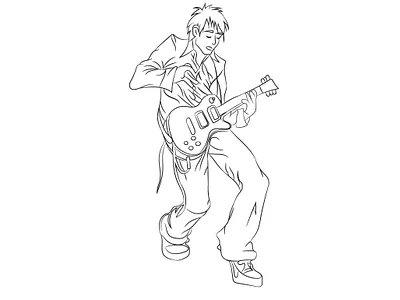 Line art boy line art vector