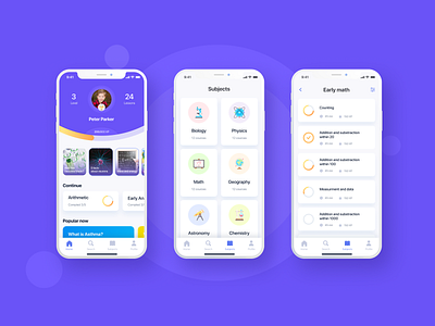 Educational app for kids app concept education ios mobile ui ux