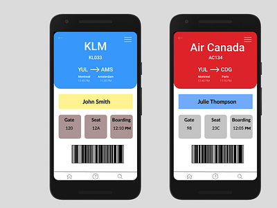 Electronic Boarding Pass - DailyUI 024 airlines airport boarding pass dailyui design electronic ticket flights mobile travel travelling ui ux