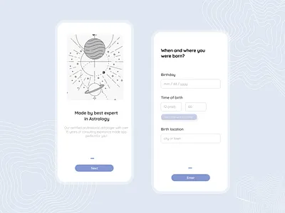 Astrology / zodiac app astro astrology chart clean ui horoscope onboarding stars zodiac