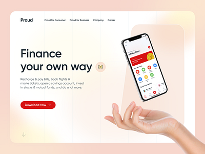 Daily UI 003 - Landing page 🖥️ 3d app branding cards credit card daily ui design digital bank fintech illustration landing page logo mockup ui ux vector