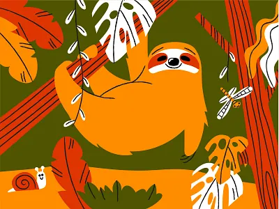 Sloth ai animals design illustration sloth vector