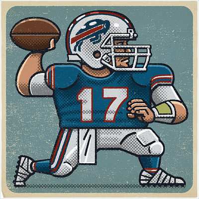 Josh Allen Portrait athlete bills buffalo buffalo bills drawing football illustration mario nfl portrait sports zucca