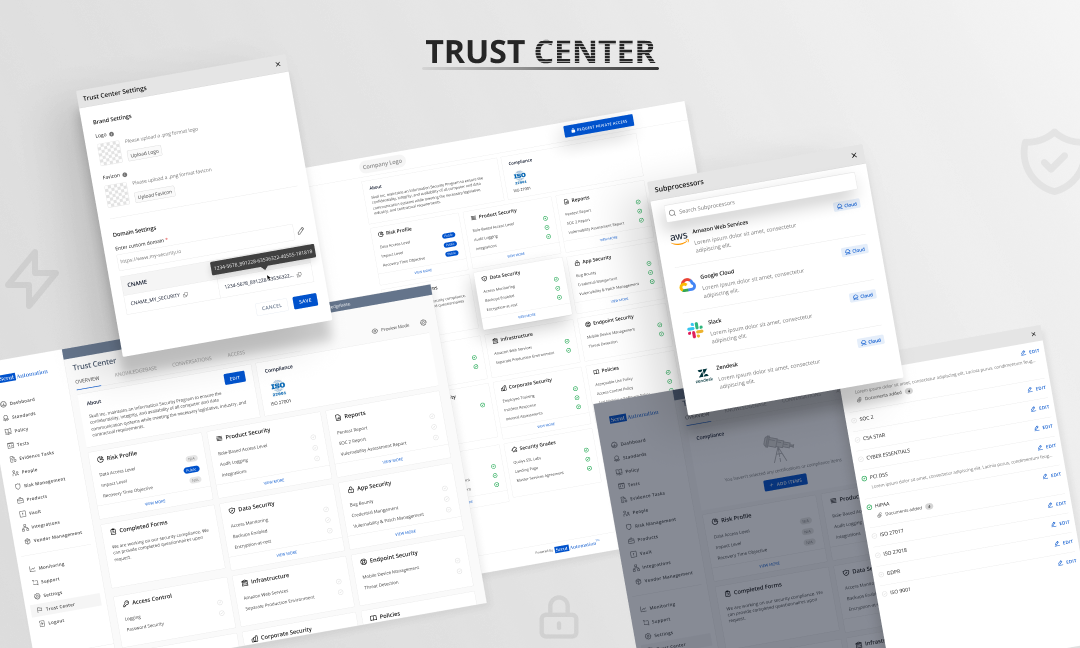 Trust Center compliance motion graphics product design security teaser trust center ui ux video