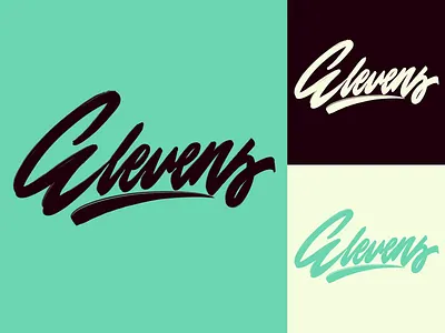 Elevens - Lettering Logo Sketch for Soccer Brand branding calligraphy clothing design fashion font free hand lettering identity lettering logo logotype mark packaging script sketches streetwear type typo typography