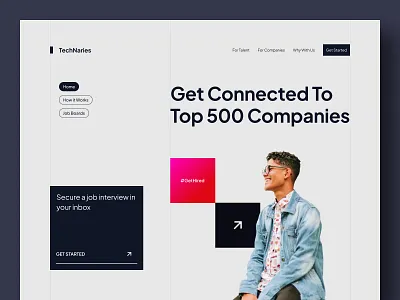 Freelance & Recruitment Website - Homepage freelance hr job portal landing page minimal recruitment remote work web design