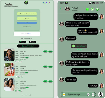 Levelzz chat app app design ui uiux ux