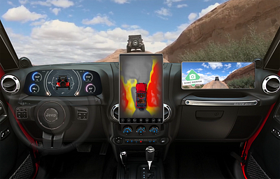 Jeep offroad digital cockpit experience auto automotive automotive design car car dashboard cluster jeep off road offroad