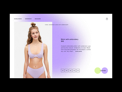 Swimwear shop concept after effects animation clean color select design e commerce e commerce design fashion green minimal online store purple swimwear ui ux web web design web ui website