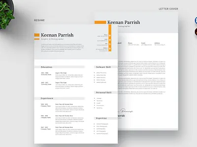 CV Resume Template 3d animation branding clean cover letter cv design cv template design graphic design illustration logo motion graphics resume resume design resume template ui