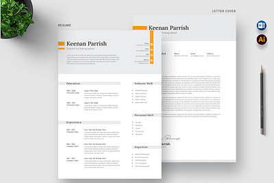 CV Resume Template 3d animation branding clean cover letter cv design cv template design graphic design illustration logo motion graphics resume resume design resume template ui