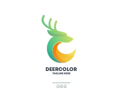 Colorful Deer Logo Design Template 3d 3d letter abstract animation branding colorful concept creative deer design graphic design illustration logo motion graphics ui vector