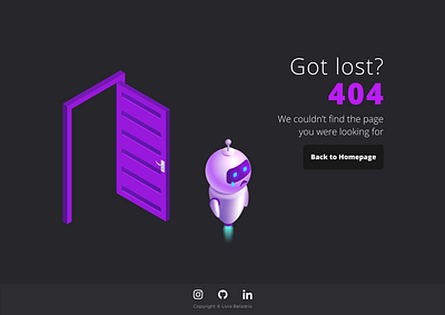 Daily UI #8 - 404 Page 404 404 page dailyui design figma robot ui ux webdesign