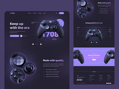 Landing Page - Game Console console controller design game game accessories game console gaming gaming website interface landing page pc game play play station product shopify store ui ux website website design