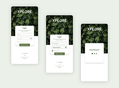 Login Screen for Exploring City's Green Spaces app appdesign design green greenery iosdesign log in login minimal nature simple ui