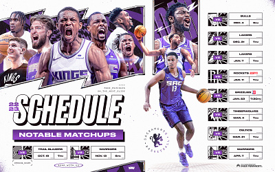 KINGS SCHEDULE RELEASE basketball chrome kings purple roar sacramento schedule sports design