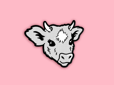 Pin de animalitos 1. Ternera. animal animals calf illustraiton offset pin pink ternera vegan veganism