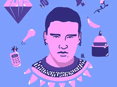 E D İ S art artist character cover design draw flower heart illustration telephone type