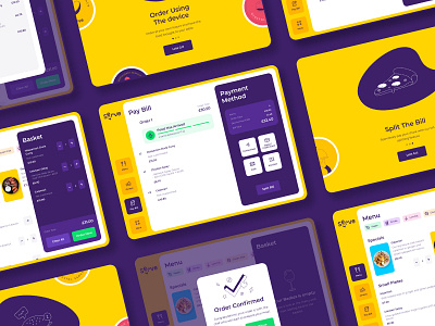Serve Payment app bill button card contactless dashboard debit deliveroo delivery finance food money order payment pizza restaurant service uber ui yellow